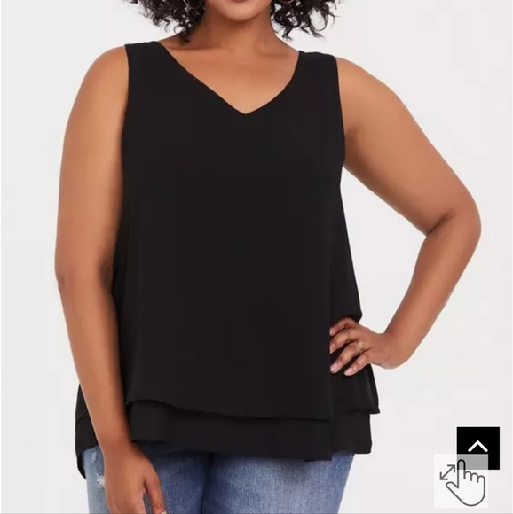 Torrid Georgette Double Layer Swing Tank - Picture 1 of 5